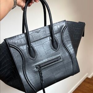 Celine Embossed Croc Phantom